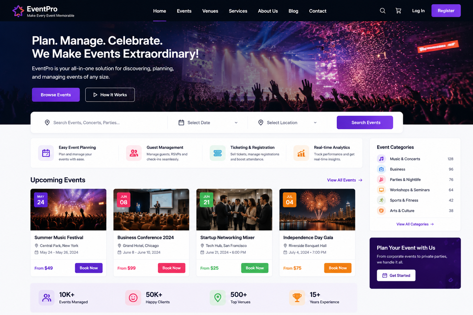 Event Management website